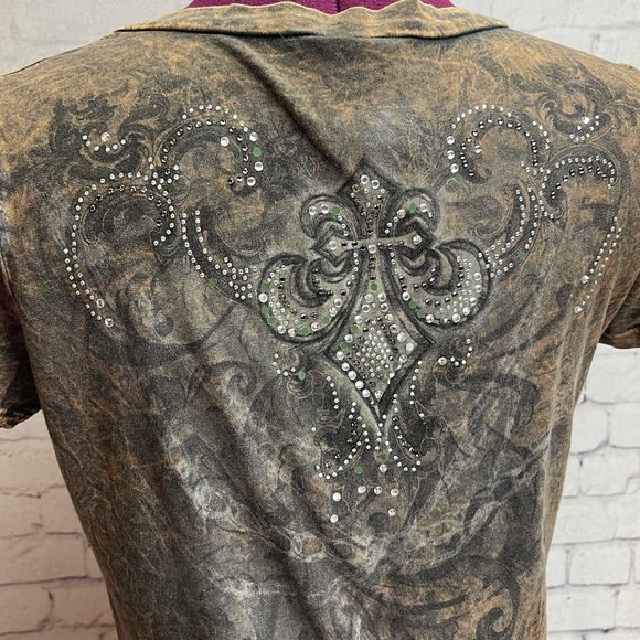 Vintage vocal brown fluer de Lis embellished tshirt size medium - Picture 5 of 8